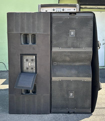 (2) JBL VTX G28 Dual 18″ 8000W Subwoofer (1) CROWN 12000HD AMP (TRUEHEARTSOUND)