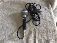 Vtg Dynamic Microphone Made for Wurlitzer by Foster DF-62-BC Black Japan Corded