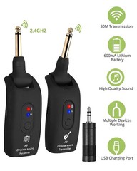 2.4GHz Wireless Guitar System, Rechargeable Audio Transmitter & Receiver with…
