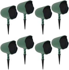 8 JBL GSF6-GN 6.5″ Landscape Ground Stake/Wall Mount 70v Commercial Speakers+Amp
