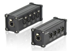 4 Channel DMX Hub XLR Cable Extender 2 Pack Set | RJ45 Ethercon Wire Live Stage