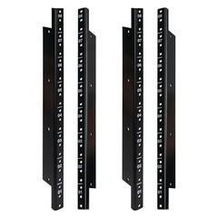 Sound Town 4-pack 8U Steel Rack Rails, Black Powder Finish (ST-RR-08UX2)