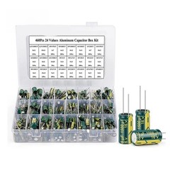 Aluminum Electrolytic Capacitor Kit 460pcs 6.3V 10V 16V 25V 35V 50V 24 uF Types