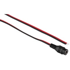 1 ft. 2.1 x 5.5mm DC Female Jack to Bare Wire 22 AWG
