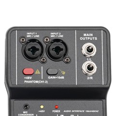 4-Channel DJ Mini Audio DJ Mixer Console Professional Controller Sound Mixer 48V