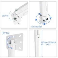 suptek 49inch Extended Mini Projector Ceiling Mount Adjustable 30-49in, White