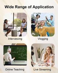 2Pcs Omnidirectional Lavalier Microphone for Streaming, Vlogging, Interviews, 1.