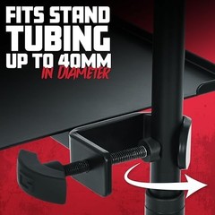 Microphone Stand Clamp-On Utility Shelf 9×9 Inch Black 10 lb Capacity for