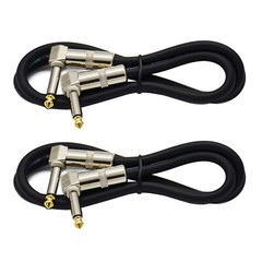 2x3ft 1/4 to 1/4 right angle pro audio sound speaker wire cable cord 15 ga gauge