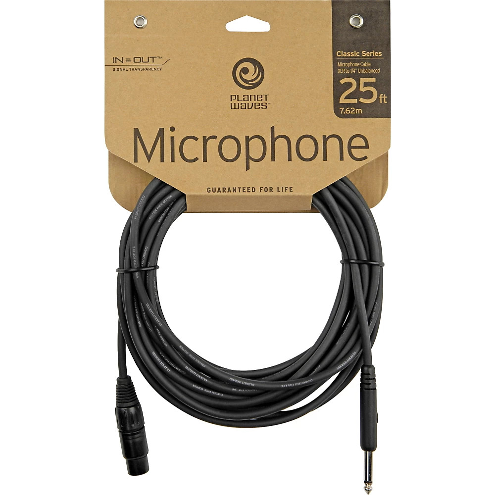 D’Addario Planet Waves Classic Series XLR Female to 14″ Mic Cable 25 ft.