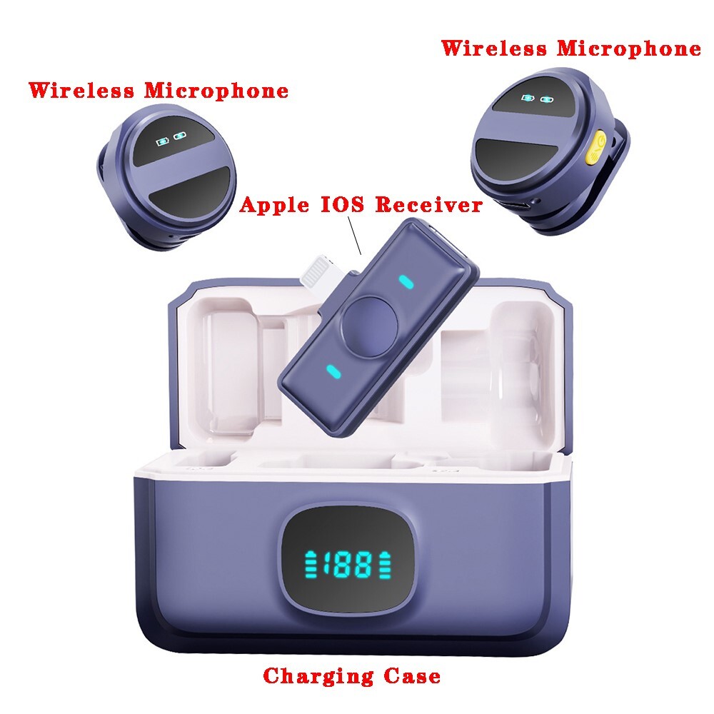Portable Lavalier Microphone fits iPhone 16 15 14 13 & Android, USB C Mini Lapel