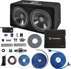 PRORECK PR-122M 1500W Dual 12″ Car Subwoofer Enclosure Audio with Sub