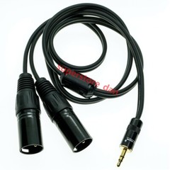 New 1/8″ 3.5mm male Stereo TRS Audio to Dual 2 3 pin XLR male cable Golden