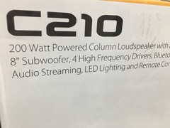BRAND NEW Behringer C210 200W Active Column Speaker W/ 8″ SUBFOOBER REMOTE