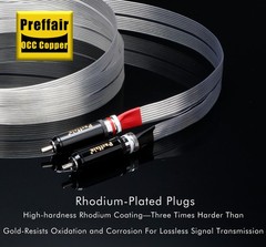 Preffair Silver Plated 8N OCC Copper Flat Ribbon RCA Cable Cord with RCA Plug