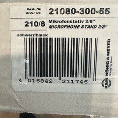KONIG & MEYER K&M 210/8 Mic Stand Extendable Boom Topline Black Microphone 3/8″