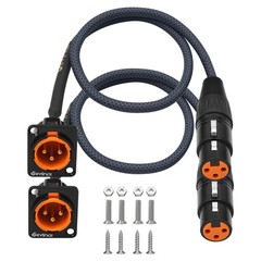 2FT XLR Pass Through Cable – Male Panel Mount to Female Connector Adapter