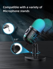 Gaming Microphone, USB Computer Microphone for PC, Mac, PS4/5, Condenser Podc…