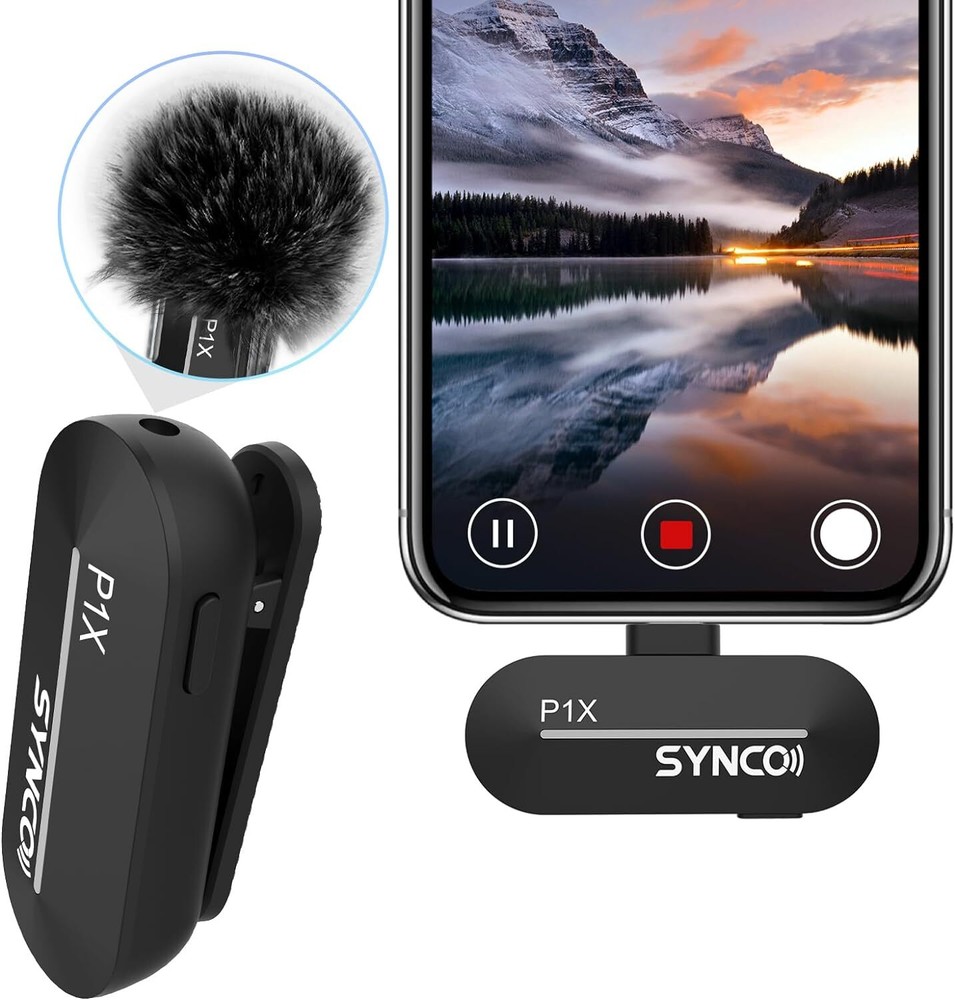 SYNCO P1X Wireless Lavalier Microphone Lightning&Type-C for YouTube Tiktok Vlog