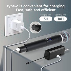 Professional Wireless Microphone For Podcast Karaoke Singing 2.4GHz Portable