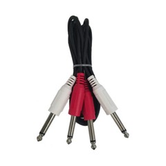Cable Up CU/AD201 3′ Dual 1/4″ TS Male to Dual 1/4″ TS Male Audio Cable