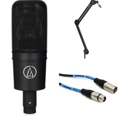 Audio-Technica AT4040 Large-diaphragm Condenser Microphone and Broadcast Boom