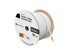 Monoprice Speaker Wire, CL2 Rated, 2-Conductor, 18AWG, 1000ft, White