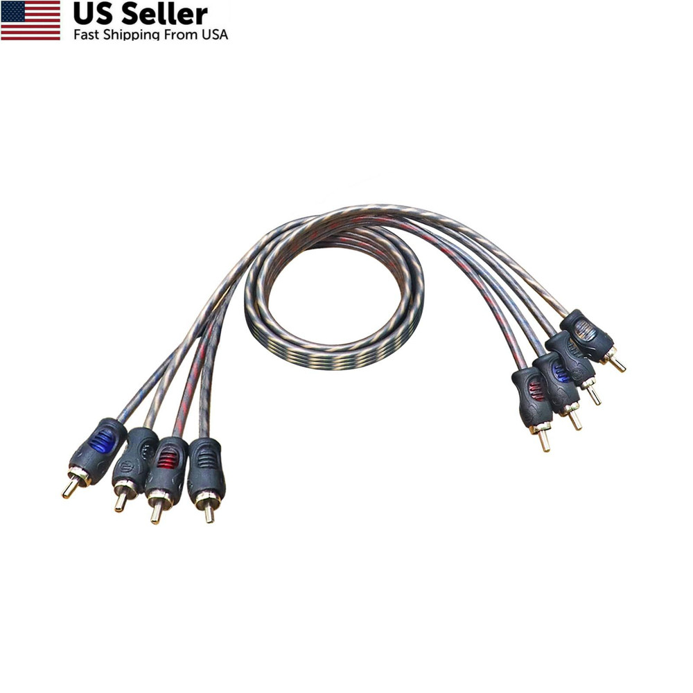 RECOIL RCI43 100% Oxygen Free Copper 4-Channel RCA Audio Cable, Twisted 3ft