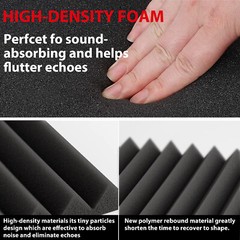 72Pack Acoustic Foam Sound Proof Panel Wall Tiles Record Studio Black 12″x12″x1″