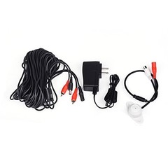 High Sensitivity Weatherproof Preamp Microphone Audio Pickup Kit, 60ft Cable, Po