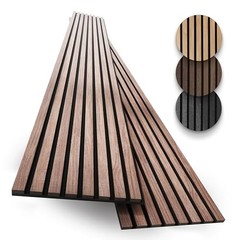 2-Pack Acoustic Wood Slat Panels – 2pcs – 94.5×12.6 inches Natural Walnut
