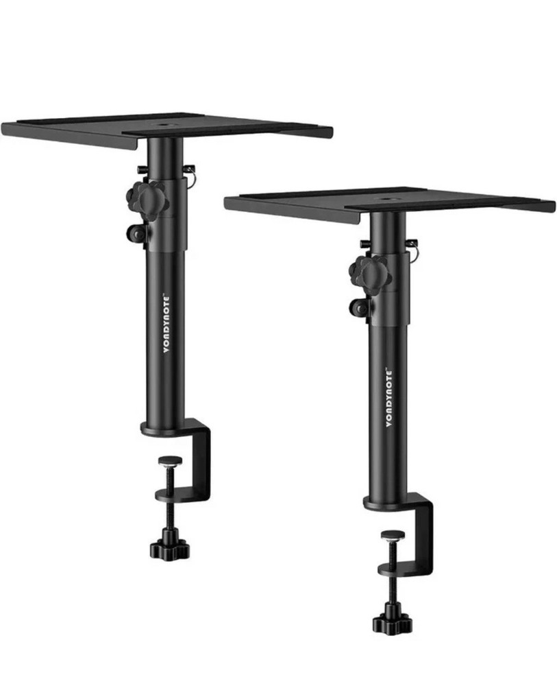 Vondynote Set of 2 Studio Monitor Stands Adj Desktop Clamp Speaker Laptop Stands
