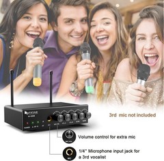 Dual Channel Wireless Handheld Microphone,Easy-to-use Karaoke Wireless