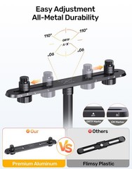 Stereo Array Spacing Mic Bar Mount Fits 1/4 3/8 5/8 Inch Thread Adapter