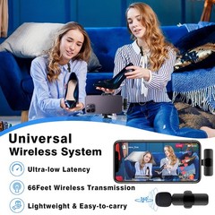 Professional Wireless 2 Lavalier Lapel Mics, Lightning Port (2 Pack)