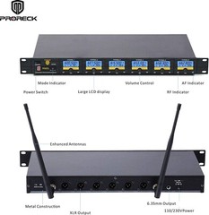 proreck MX66 UHF Wireless Microphone 6-Channel System with 6 Hand-held Mics Set