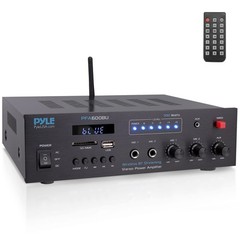 Pyle 300W Bluetooth Karaoke Amplifier – 2-Channel PA System with FM Black
