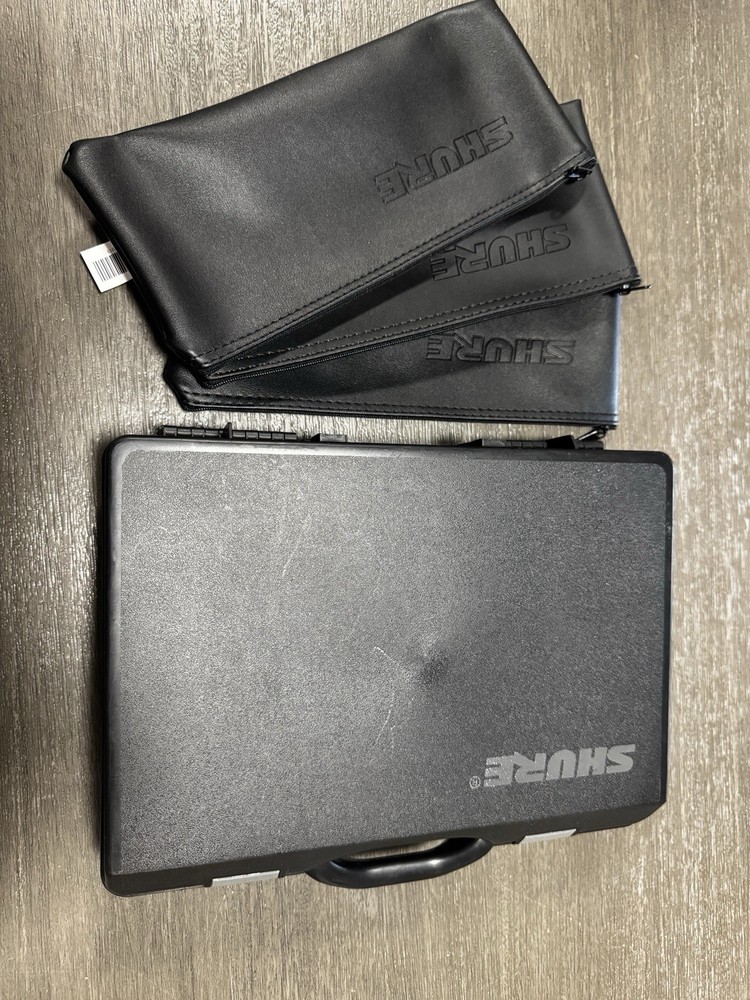 Shure plastic hard shell carry case (no Foam) + 3 Shure Carrying Bags.