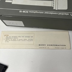 SONY Condenser Microphone ECM-18 Electret w Box Papers Stand