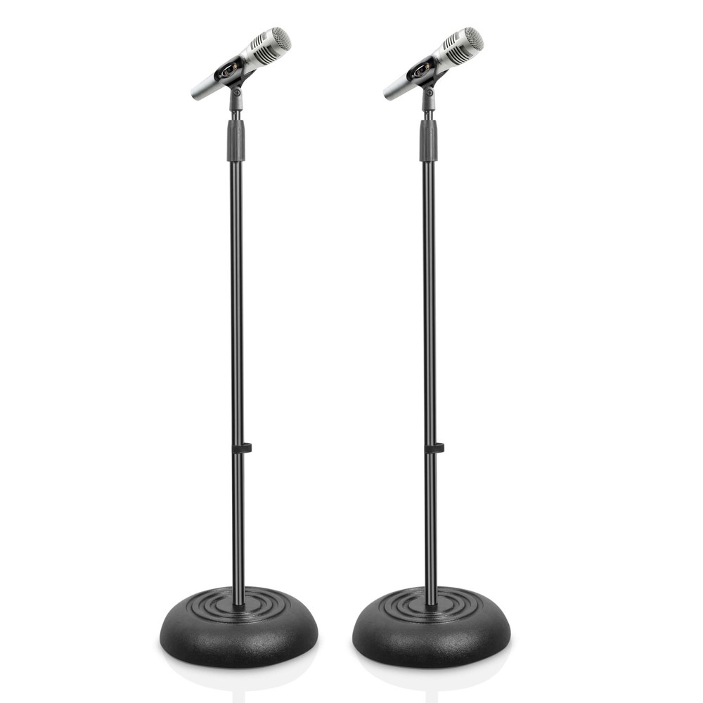 Pyle Universal Microphone Stand – Handheld Mic 2 Count ( Pack of 1), Black