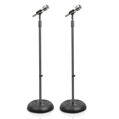 Pyle Universal Microphone Stand – Handheld Mic 2 Count ( Pack of 1), Black