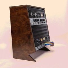 12U Studio Rack Dark Walnut with handles