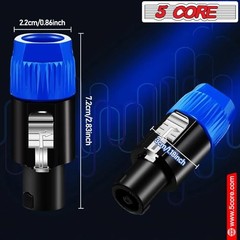 4 Pole Speakon ConnectorPcs w Twist Lock Audio Jack Male Plug Loud 6 Blue