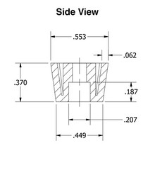 20 SUPER SMALL EXTRA TALL ROUND RUBBER FEET .553 W x .370 H – MADE IN U.S.A.