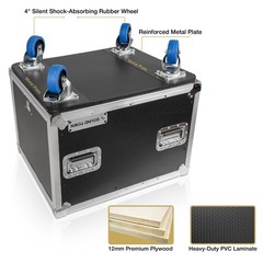 Sound Town 12U Rack Road Case with Slam Door and Adjustable Rack Depth (STPR-12)