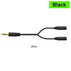 3.5mm Audio Splitter Cable 1 Male to 2 Female Headphone Microphone Adapter 20 cm