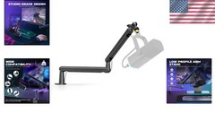 BM88 Low Profile Microphone Arm: Securely Mounts to Desks Up to 2.4 Inches