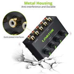 4 Channel Stereo Audio Mixer CX400 Metal Shell Support RCA Input and Output M…
