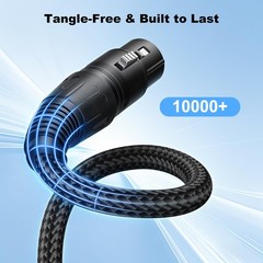 New Bee [2-Pack] XLR Cable 6ft, Nylon Braided Balanced 3 Pin XLR Male to Fema…