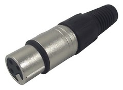 XLR Socket Female Connector Audio Black 3 Pin Metal
